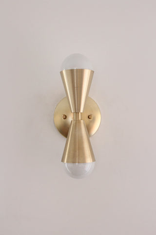 Double Uptown Brass Sconce