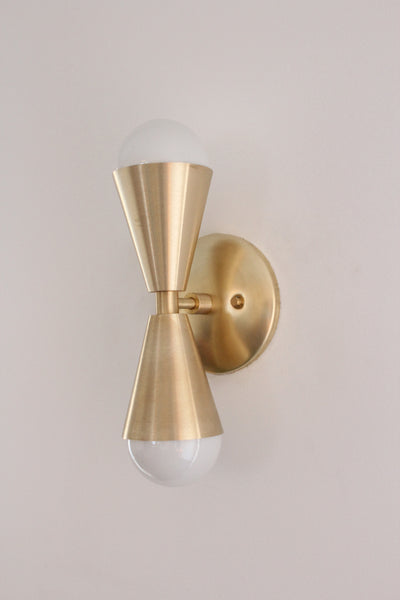 Double Uptown Brass Sconce