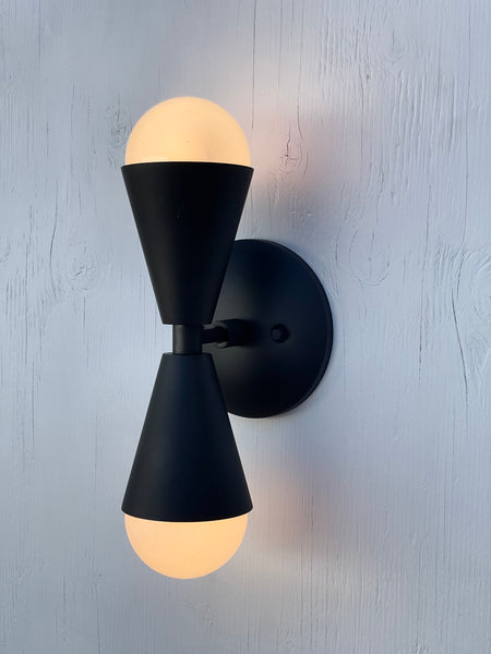 Double Uptown Black Sconce